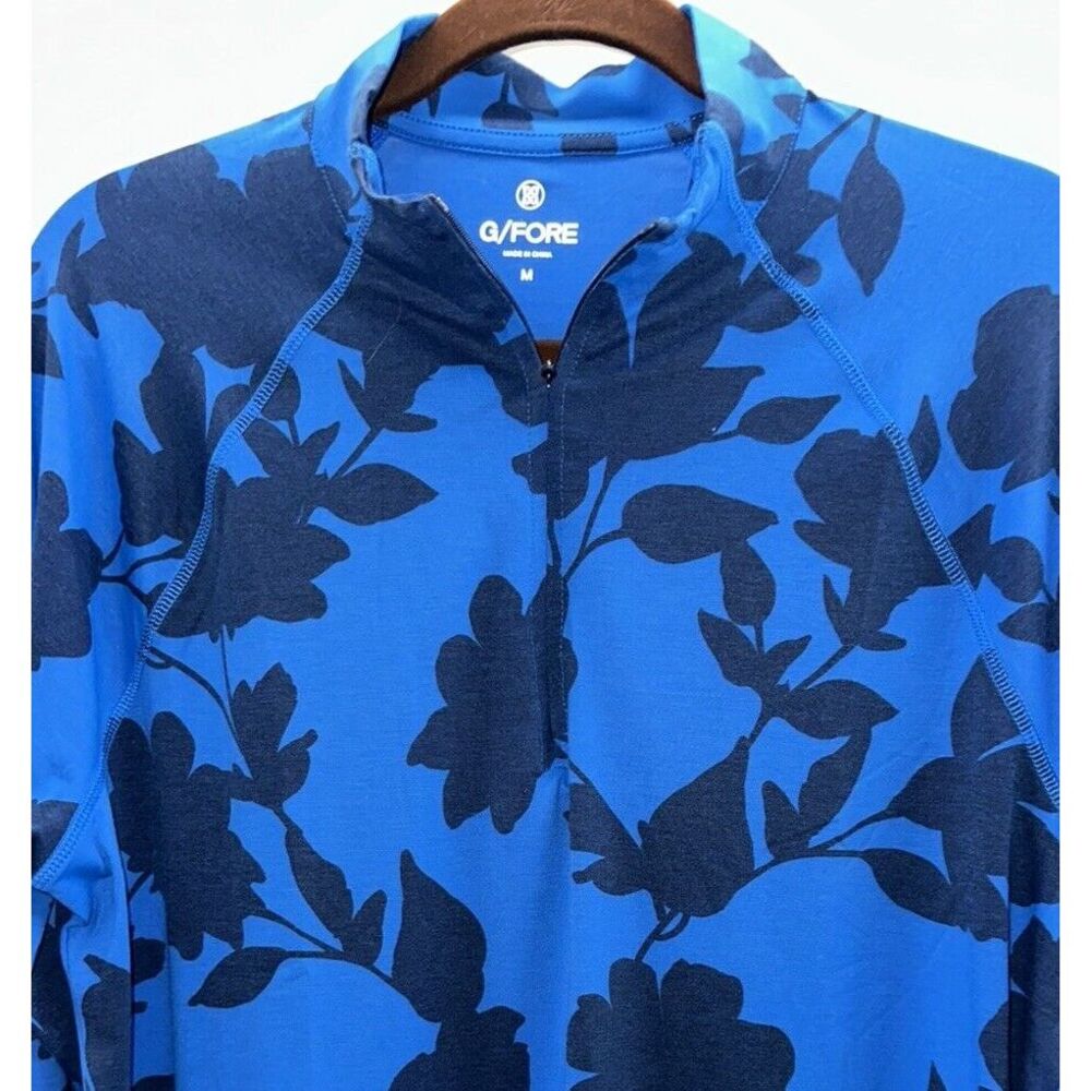 G/FORE NWT 1/4 Zip Pullover Tonal Floral Luxe Mid Layer Racer Floral Jersey Tech
